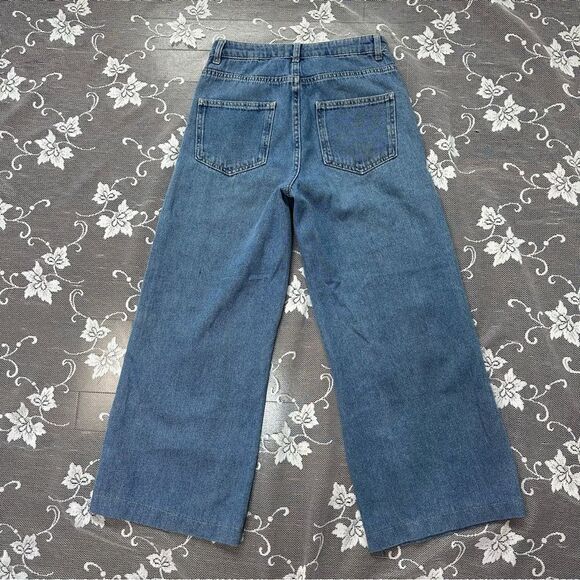 French Connection High Waisted Wide Leg Crop Jeans Sz 2 - Picture 7 of 13